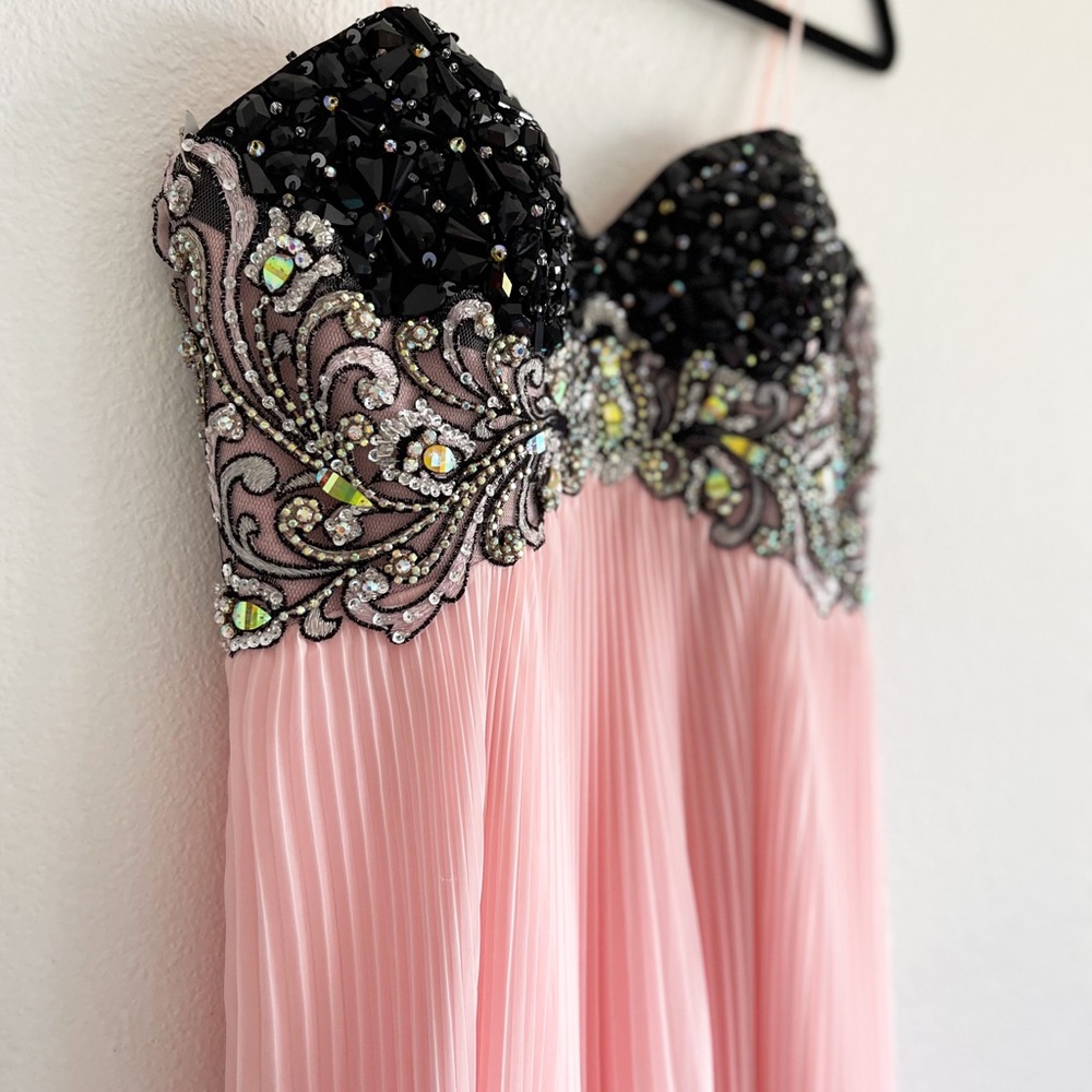 Prom Dress - Size 8 Pink and Black Like New